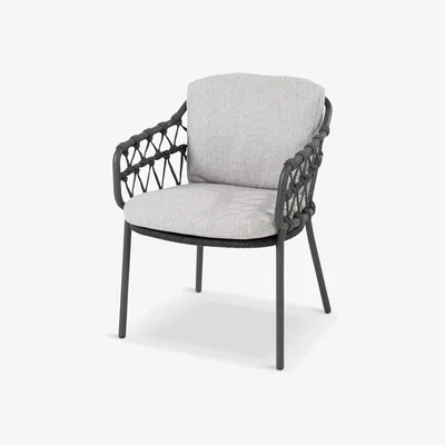 John Lewis 4 Seasons Outdoor Calpi Garden Dining Chair, Set of 2, Anthracite