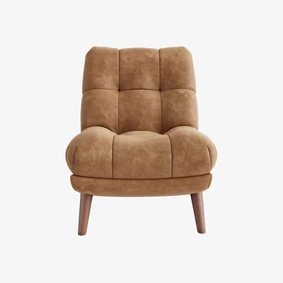 John Lewis At The Helm Paola Leather Chair, Dark Leg
