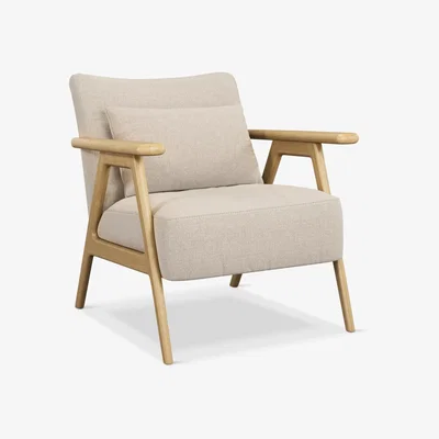 John Lewis John Lewis Hendricks Leather Accent Chair, Light Wood Frame