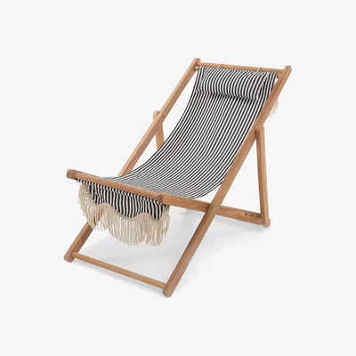 John Lewis Business & Pleasure Co. Lauren's Stripe Garden Deckchair & Sling, Navy
