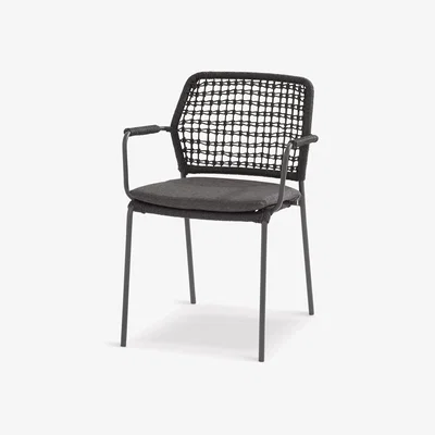 John Lewis 4 Seasons Outdoor Barista Stacking Garden Dining Chair, Set of 6, Anthracite