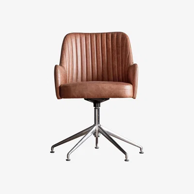 John Lewis Gallery Direct Fresno Swivel Chair, Vintage Brown