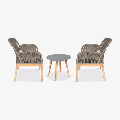 John Lewis Suntime Seville 2-Seater Garden Bistro Table & Chairs Set, Grey