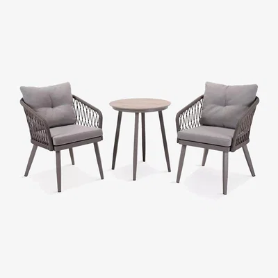 John Lewis LG Outdoor Sarasota 2-Seater Garden Bistro Table & Chairs Set, Natural