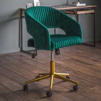 Knees Murray Velvet Swivel Chair - Green