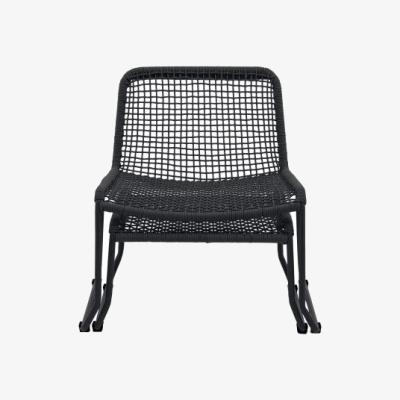 Knees Sassano Rope Lounge Chair with Footstool - Black