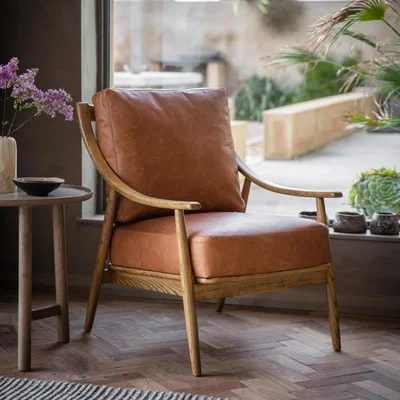Knees Reliant Leather Armchair - Brown