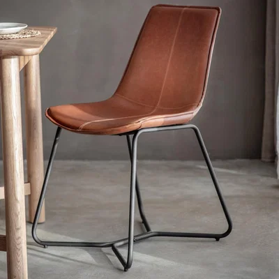 Knees Hawking Faux Leather Dining Chair - Brown (Set of 2)