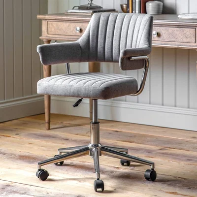 Knees Mcintyre Fabric Swivel Chair - Grey