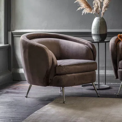 Knees Desirea Velvet Tub Chair - Taupe