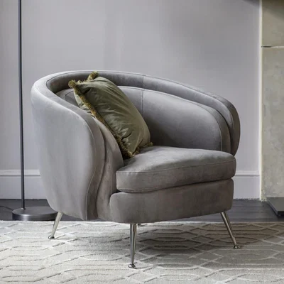 Knees Desirea Velvet Tub Chair - Grey