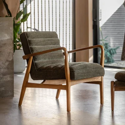 Knees Datsun Armchair - Green Boucle