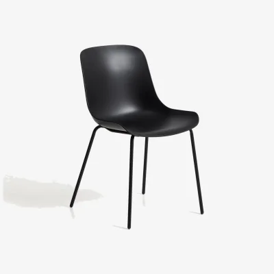 Kave Home Altea black chair with black-finished steel legs