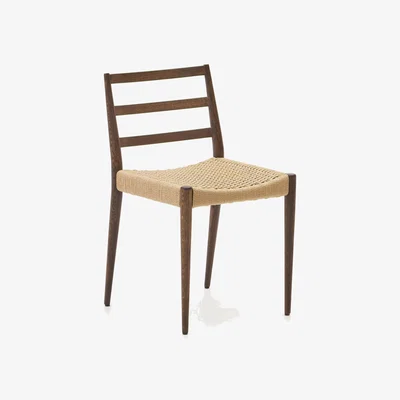 Kave Home Analy chair in solid oak 100% FSC with walnut finish and rope seat