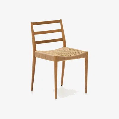 Kave Home Analy chair in solid oak FSC 100% with natural finish and rope seat