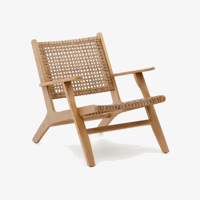 Kave Home Grignoon chair, made from solid acacia wood and woven wicker FSC 100%