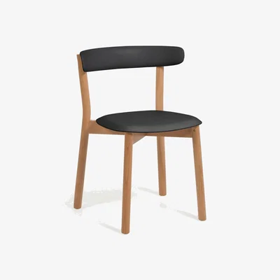 Kave Home Santina solid beech stackable chair in black