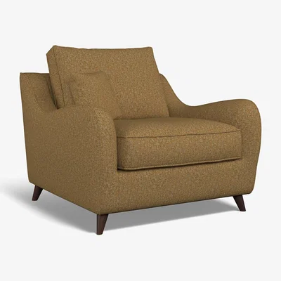 La Redoute Amelia Woven Armchair with Dark Wood Legs