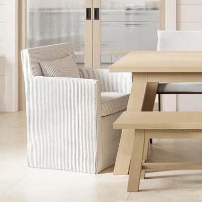 La Redoute Emmie Country Stripe Dining Armchair in Cotton