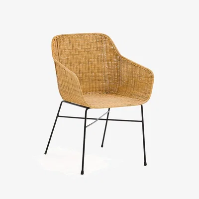 La Redoute Melawi Woven Rattan & Metal Table Armchair