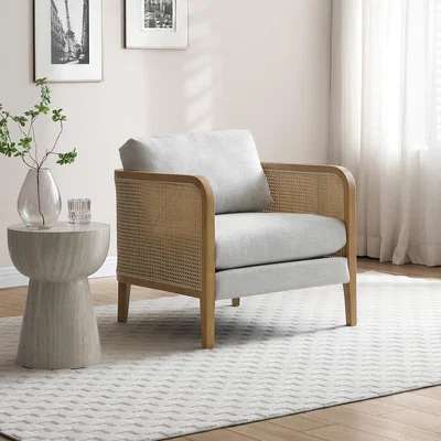 La Redoute Sadie Linen and Rattan Accent Chair