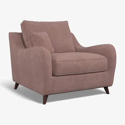 La Redoute Amelia Soft Brushed Armchair with Dark Wood Legs