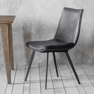 La Redoute Hale Distressed Faux Leather Chair (Set of 2)