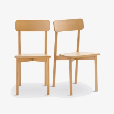 La Redoute Set of 2 Jodi Solid Beech Chairs
