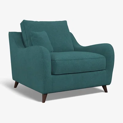 La Redoute Amelia Soft Brushed Armchair with Dark Wood Legs