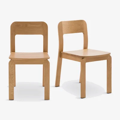 La Redoute Set of 2 Talet Solid Oak Chairs