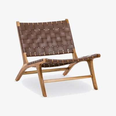 La Redoute Amanda Teak and Leather Lounge Chair