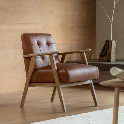 La Redoute Caledon Mid-Century Buttoned Leather Armchair
