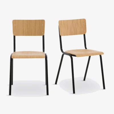 La Redoute Set of 2 Hiba Stackable School Chairs