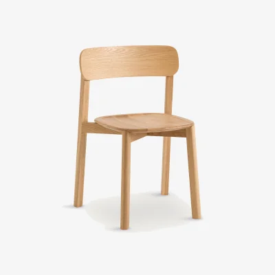 La Redoute Batignolles Stackable Chair in Oak and Veneer, Designed By Emmanuel Gallina