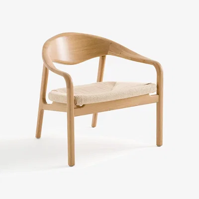 La Redoute Madi Oak & Rope Low Armchair