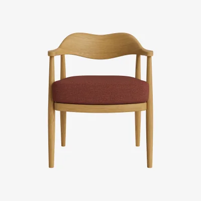 Loaf Dweller Kicthen Chair (Brick Dust Clever Slubby Linen, Light Oak)