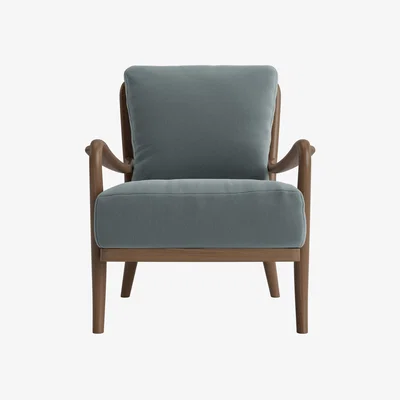 Loaf Easins Accent Chair in Dark Oak in Flint Stone Clever Velvet