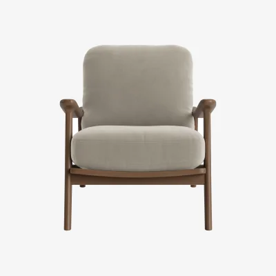 Loaf Squishbag Accent Chair (Pudding Spoon Clever Velvet, Dark Oak)