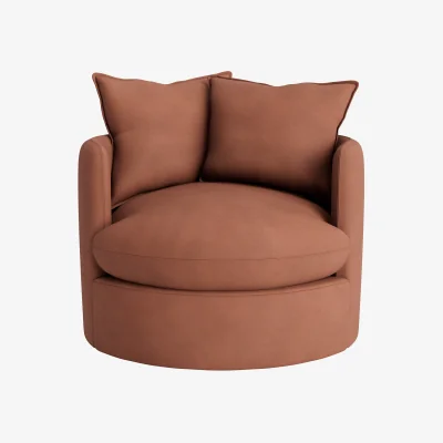 Loaf Dunkins Swivel Accent Chair (Cheeky Nutmeg Clever Cotton)