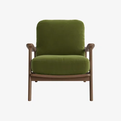 Loaf Squishbag Accent Chair in Dark Oak in Grass Clippings Clever Velvet