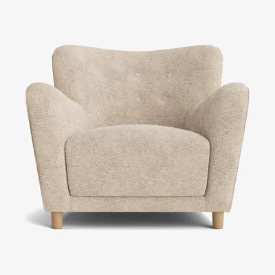Loaf Shearer Chillback Accent Chair (Light Oak)