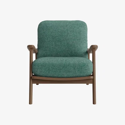 Loaf Squishbag Accent Chair in Dark Oak in Flat Cap Clever Woolly