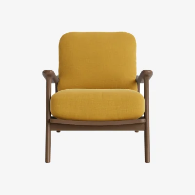 Loaf Squishbag Accent Chair (Butter Drip Clever Linen, Dark Oak)