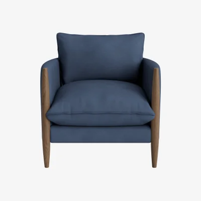 Loaf Spencer Accent Chair (Sloe Berry Bush Clever Cotton, Dark Oak)