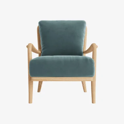 Loaf Easins Accent Chair (Beach Ball Clever Velvet, White Oak)