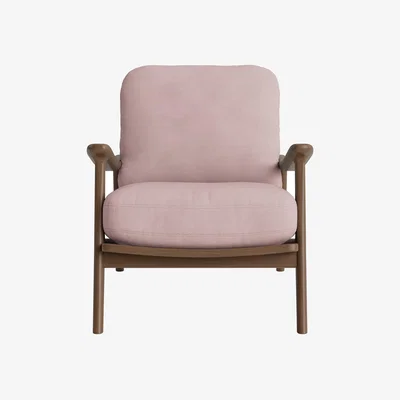 Loaf Squishbag Accent Chair in Dark Oak in Pressed Petals Clever Cotton