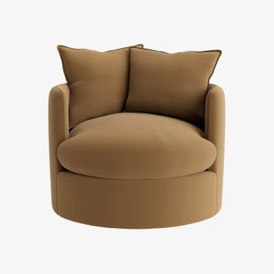 Loaf Dunkins Swivel Accent Chair (Fairground Fudge Clever Velvet)