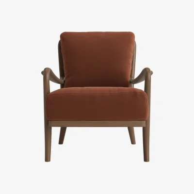 Loaf Easins Accent Chair (Chocolate Chops Clever Velvet, Dark Oak)