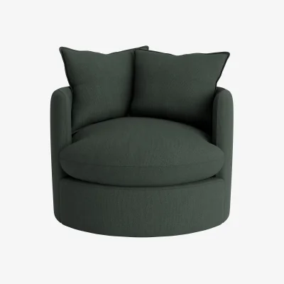 Loaf Dunkins Swivel Accent Chair (Stilton Blue Clever Slubby Cotton)