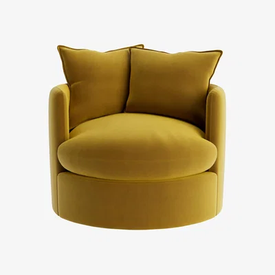 Loaf Dunkins Swivel Accent Chair in Honey Pot Clever Velvet